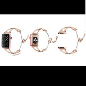 Apple Watch Rose Gold w CZ stones Bracelet Band